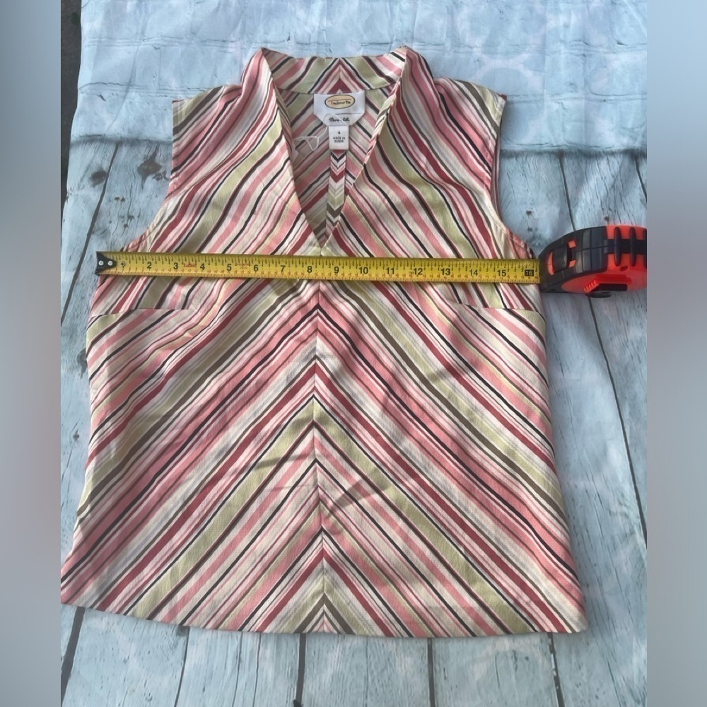Talbots Women's Size 4 Silk Striped Sleeveless Top - Picture 5 of 7